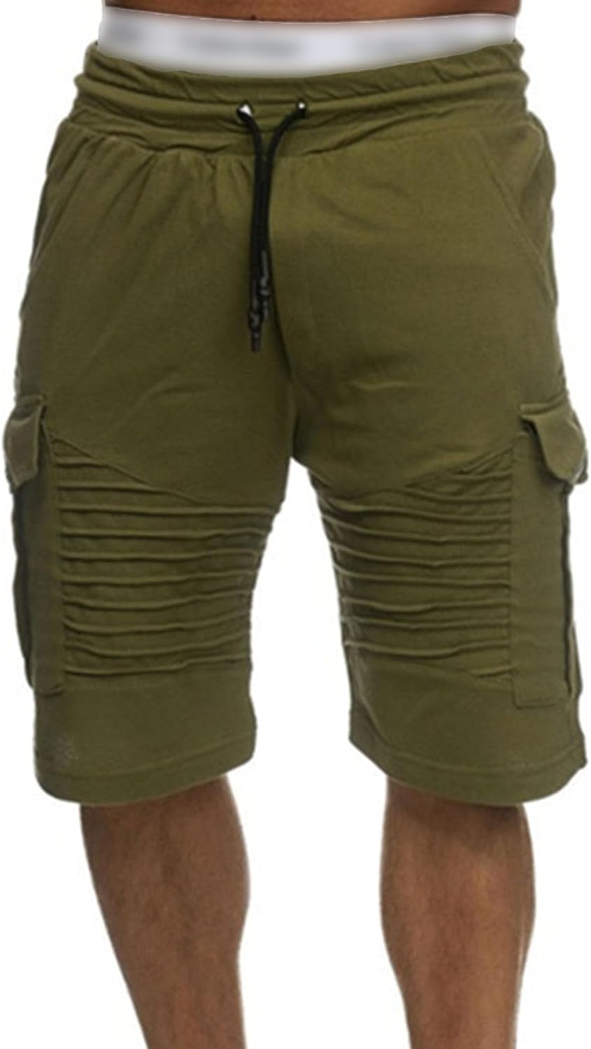 Men Elastic Ripstop Hiking Shorts Flap Pockets Stylish Striped Casual Cargo Shorts Loose Fit Classic Sport Shorts