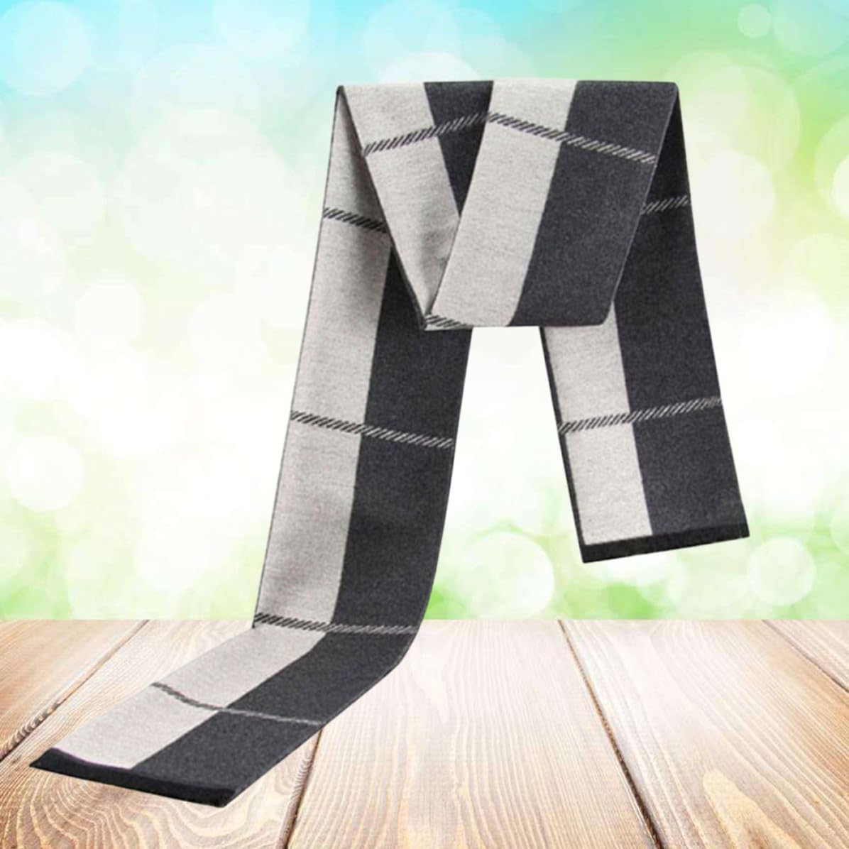 Men's Imitation Cashmere Plaid Warm Scarf, Fashion Neck Wrap