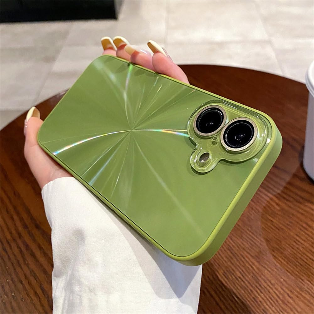 Custodia rigida di lusso con motivo colorato a forma di CD per iPhone 16, 15, 14, 13, 12, 11 Pro Max, antiurto, protezione per fotocamera, verde, per iPhone 13Pro Max