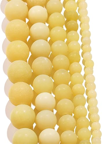 Miniatura 8 de Cuentas de piedra de ágata de jade limón mate natural de 0.472 pulgadas (0.472 in) de jaspe esmerilado, cuentas redondas sueltas de piedras