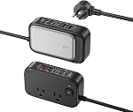 Power Bar with USB C Ports,65W USB Charging Station,Travel Strip Extension Cord Fast Charging Hub for Cell Phones, Tablets, Laptops, and More