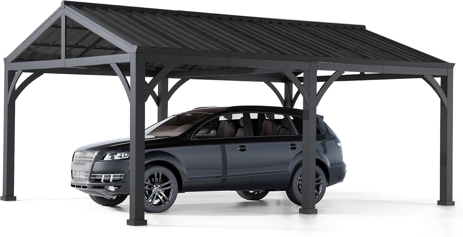 Sunjoy Carport 14 ft. x 20 ft. Outdoor Gazebo