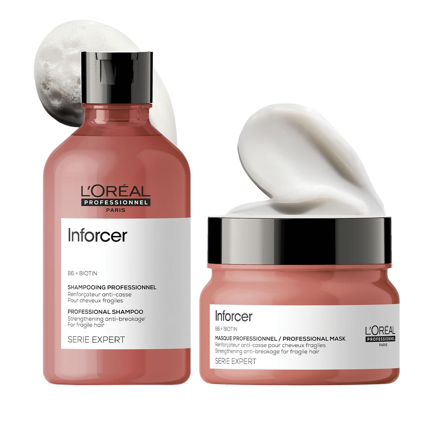 L'Oréal Professionnel Infocer Shampoo 300Ml & Hair Mask 250Gm Combo With B6 and Biotin For Breakage prone hair, Serie Expert (Pack Of 2)