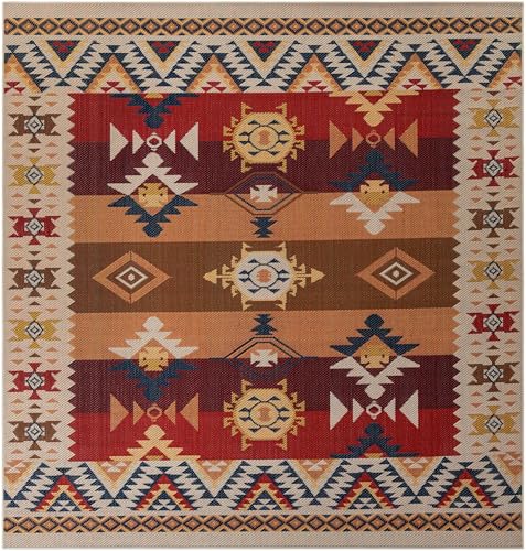 Tapete cuadrado Rugs.com 10 pies rojo medio miniatura 2