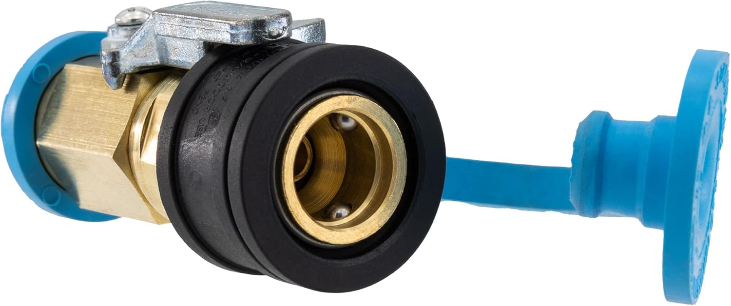 RecPro RV 1/4" LP Gas Quick Connect with Plug | 1/4" Quick Disconnect Valve | Propane Gas Hose Plug with Shutoff Valve