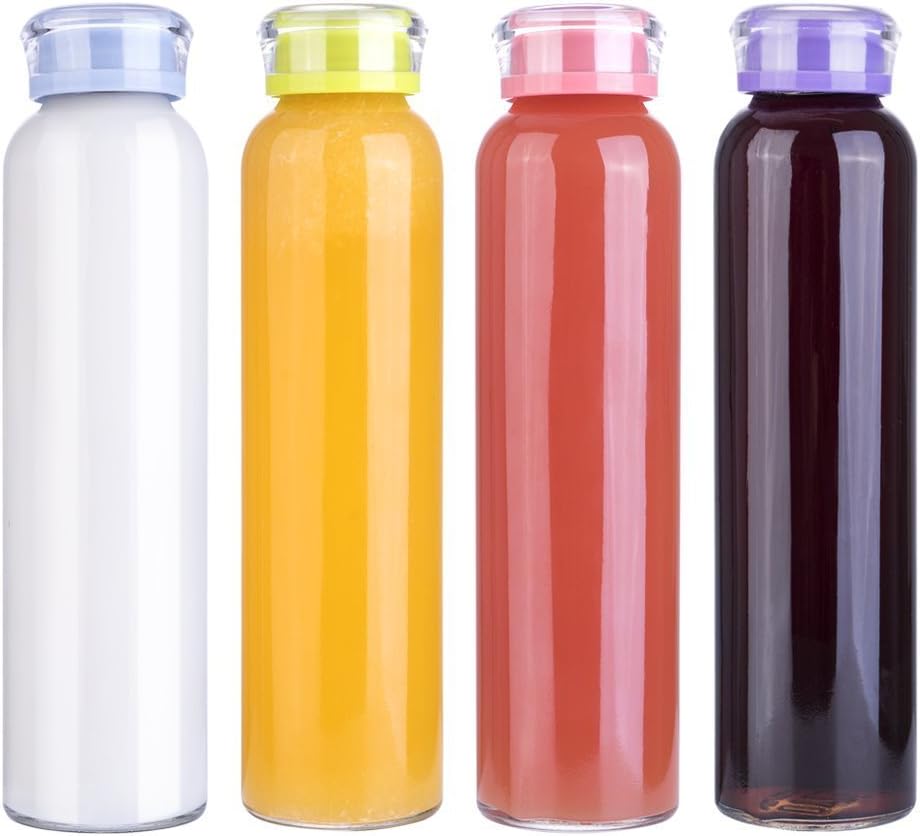 MIU COLOR 4pack Glass Water Bottle Juice Glass Bottle Milk