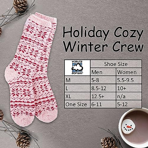 Image of World's Softest Cozy Collection Crew Socks - Smooth Multi Colors Cozy Socks - Knit Top Holiday Spirit Fashion Socks