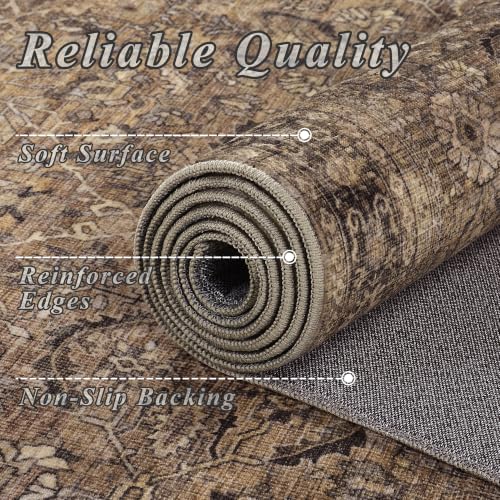 Schweek 2x5 Runner Rug Washable Non-Slip Neutral Rugs for Hallways Brown by Schweek - Used condition - Image 5