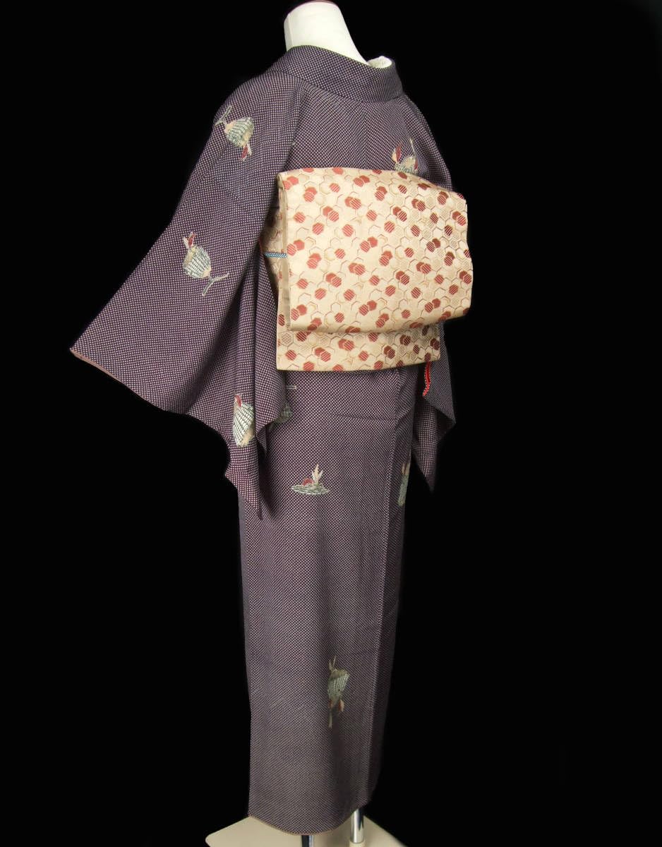 アンティーク着物と袋帯セット④ 第2弾！アンティーク着物に帯6本。アラフォーが選ぶコーディネート