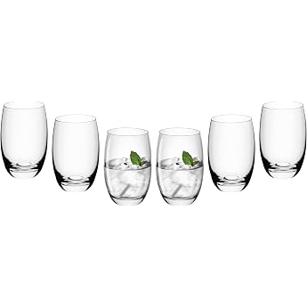 Gerlach 1760 Glasses Set of 6 450 ml Drinking Glasses Water Glasses Dishwasher Safe Glass Universal Glasses Juice Glasses Transparent Flo
