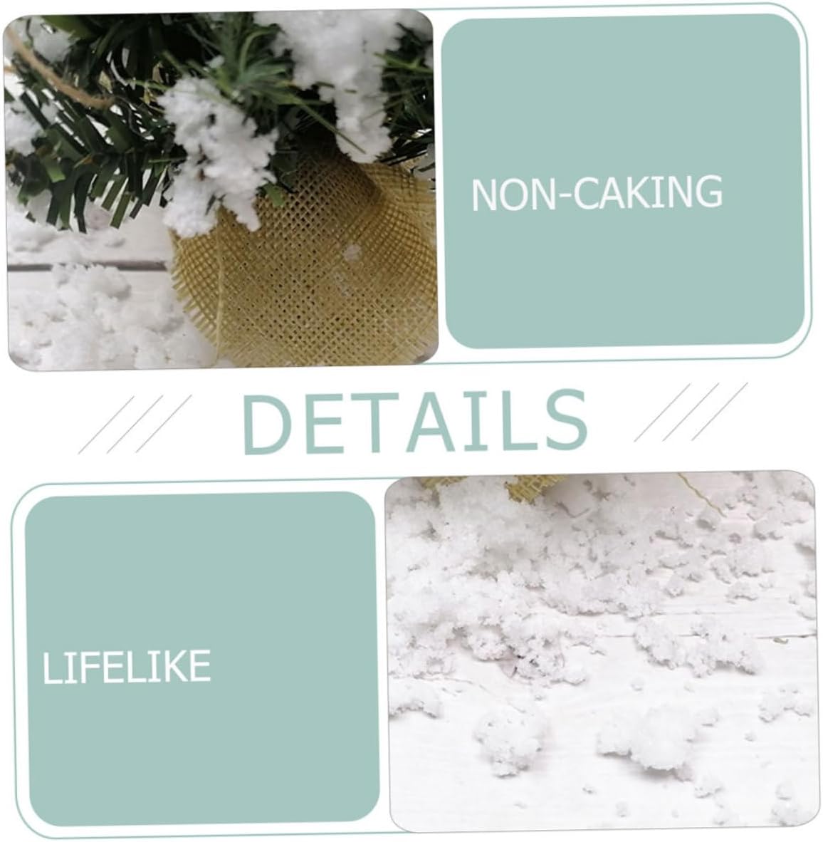 balacoo 4Bags Realistic Artificial Snow Decor Festive Fake Snowflake Adornments for Christmas Home Party Decoration for Photography and Winter Atmosphere