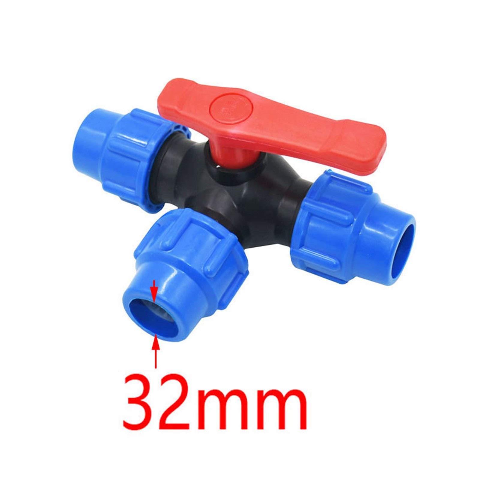 Schlauchverbinder T-Typ DN25 DN32 DN40 DN50 Dreiwegeverteiler Gartenhahn 32 mm 40 mm 50 mm 63 mm PVC PE-Rohr 3 Wasserrohrverbindung 1