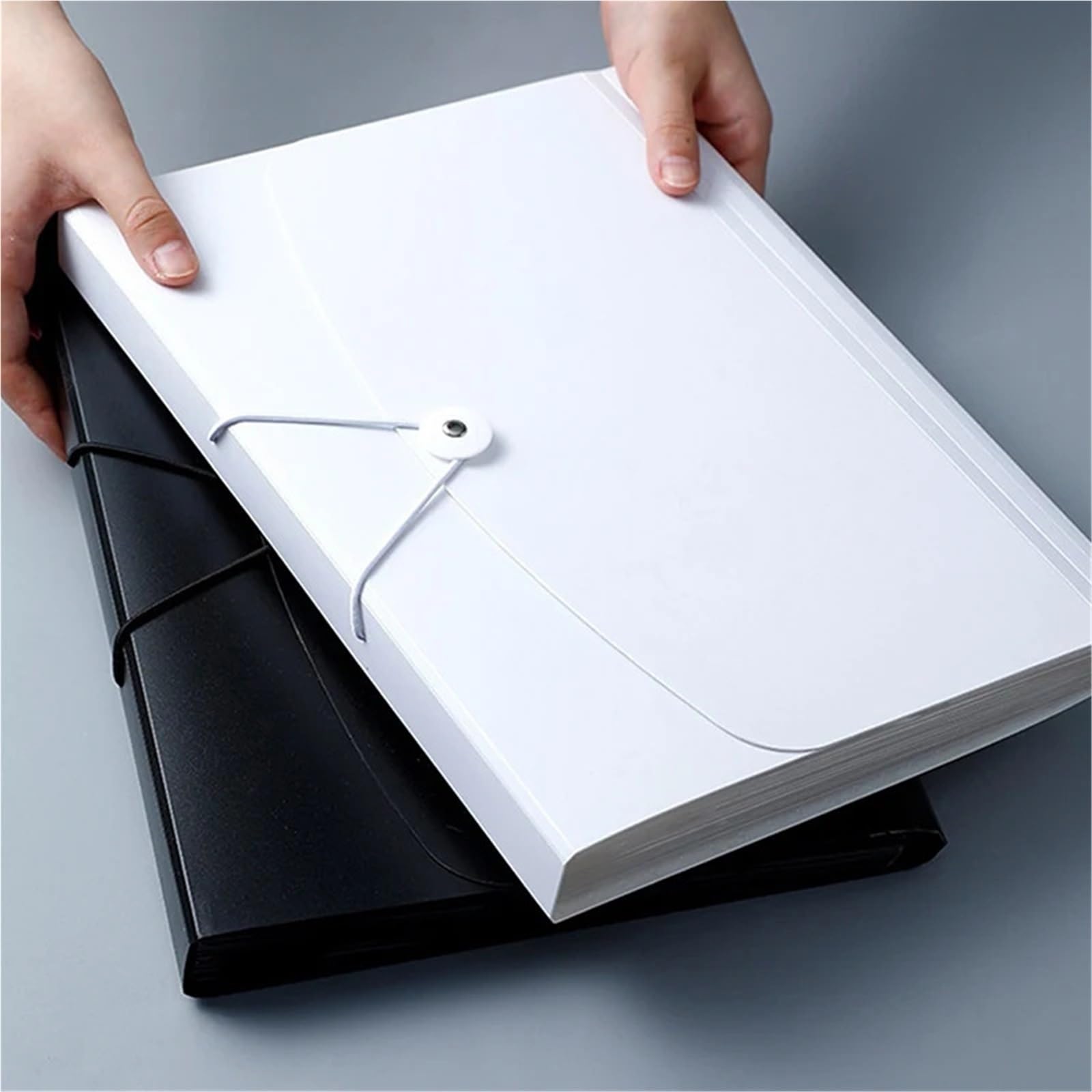 2pcs organizer na dokumenty w kształcie akordeonu, A4(Black)