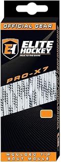 Elite Hockey PRO-X7 Wide Molded Tip Cotton Hockey Skate Laces (Color, Size Choice)