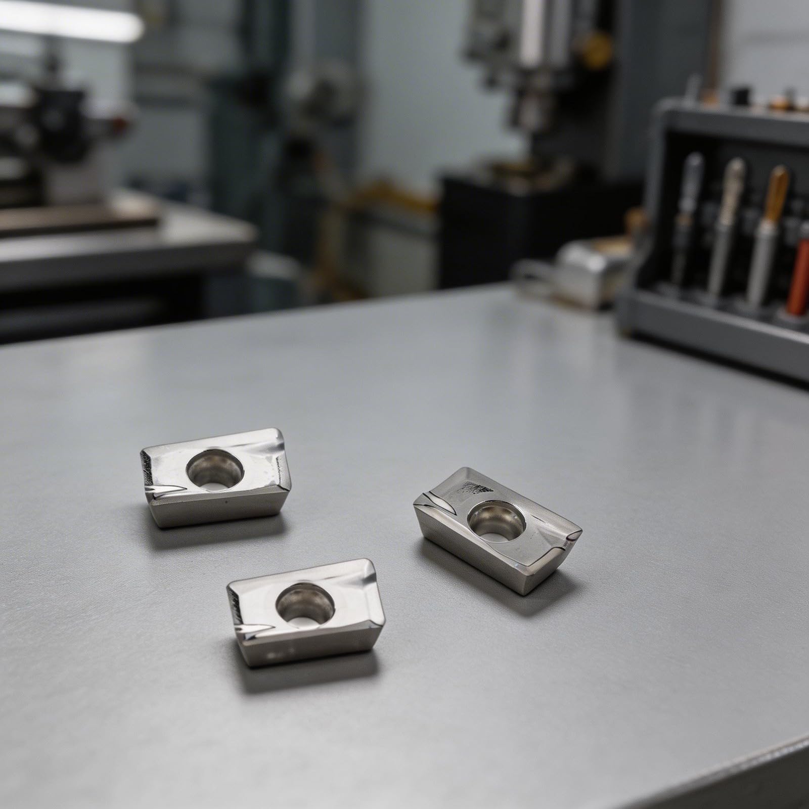 10 Stück Hartmetall-Wendeplatten APKT1604PDFR-MA H01 für CNC-Fräsen, Silber, 16x10x5 mm, geeignet für Schlichtbearbeitung von Aluminium und Metall