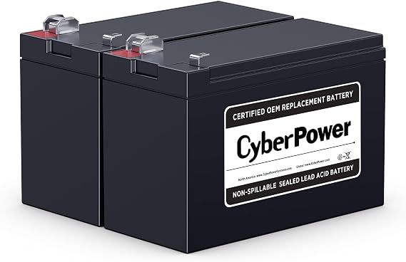 CyberPower RB1270X2C UPS Replacement Battery Cartridge, Maintenance-Free, User Installable, 12V/7Ah