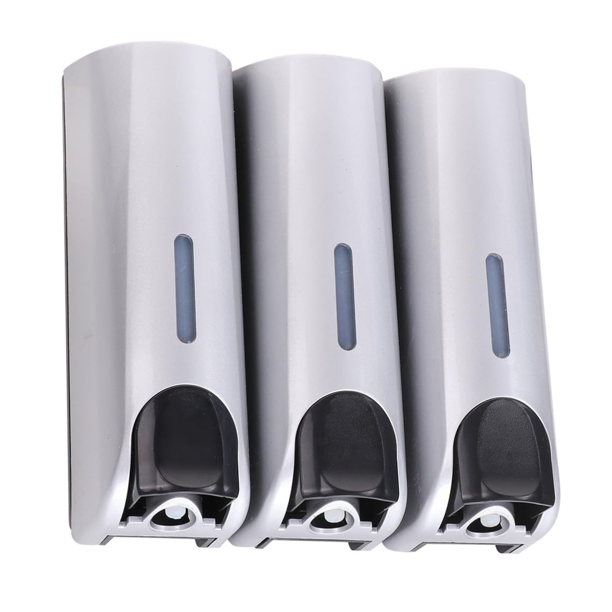 Dispenser da Parete per Sapone Liquido e Shampoo 3 Scomparti in Metallo e Plastica, Leggero e Facile da Pulire, per Doccia a Casa Colore Argento