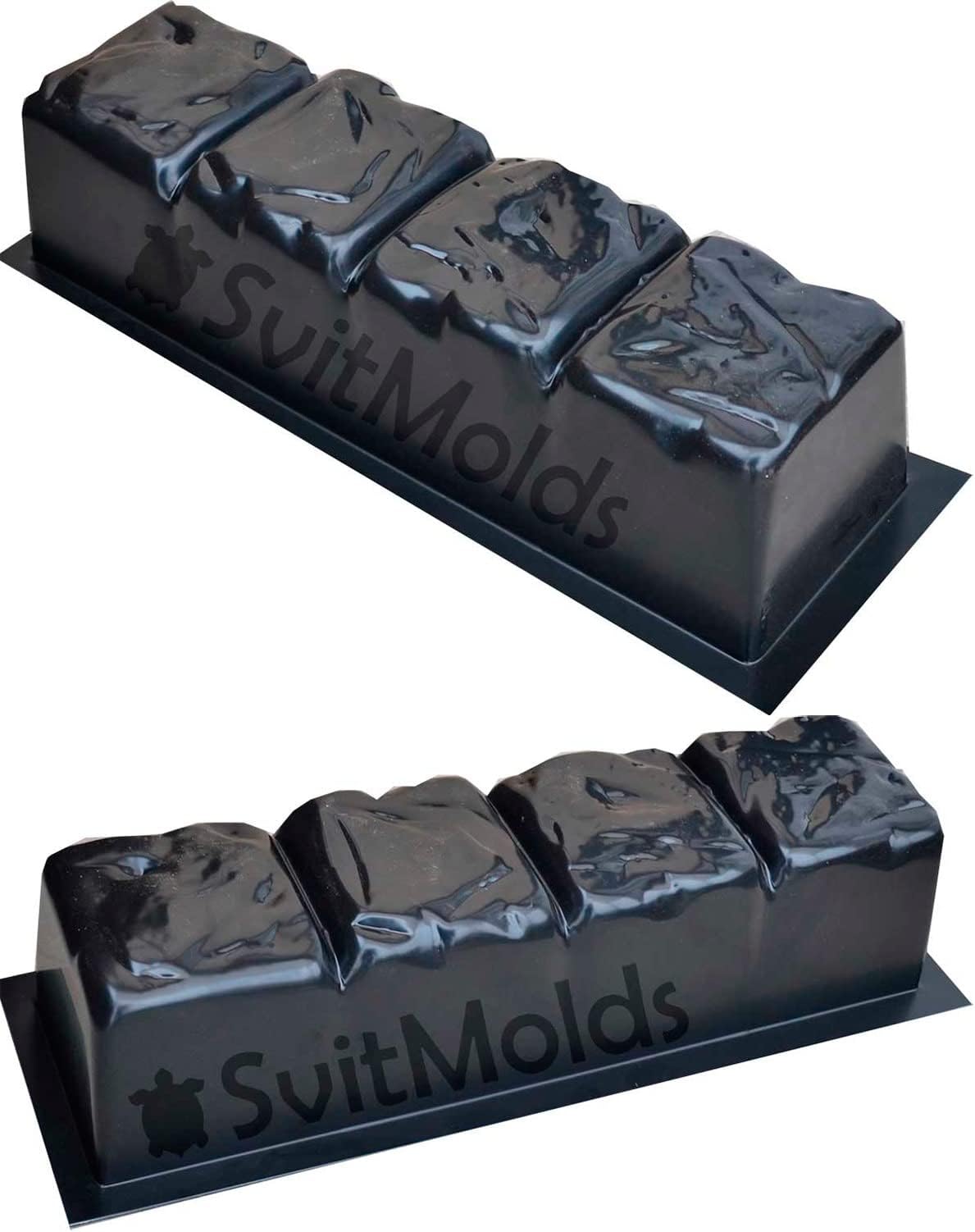 Concrete molds DIY Edge Stone Log Edging Border Garden Cement Curbs Garden Patio Sold 2pcs (BR02-Sm)