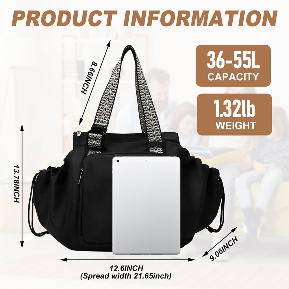 Multifunctional Travel Organizer Bag for Ladies, Multi-functional Large-Capacity Tote Backpack for Travel Daily Use (Grey) - Image 8