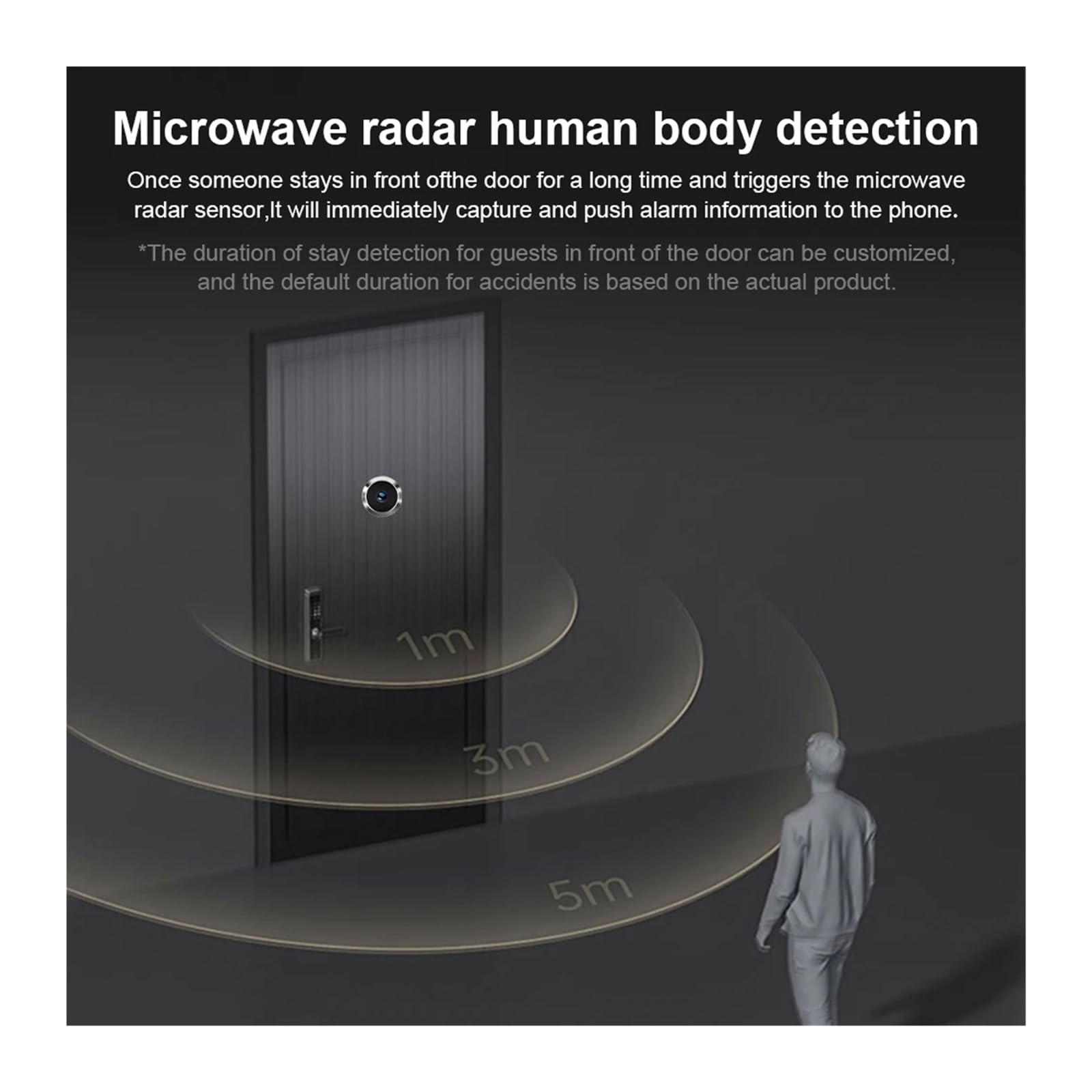 1080P Smart Tuya 2.4G WiFi Mini kamera ochrony Radar mikrofalowy wykrywanie ludzi cyfrowy wizjer drzwi bezprzewodowy dzwonek do drzwi dla domu (Size : Door Camera 64G)