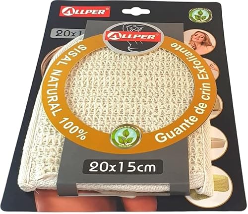 Guante Exfoliante Corporal y Facial. Cepillo Natural Para Ducha De Mujer. Estropajo Esponja Celulitis Para Cuerpo Piernas Glúteos ó Espalda En El Baño. Masajeador Anticelulítico Piel 100% BIO ECO Cover