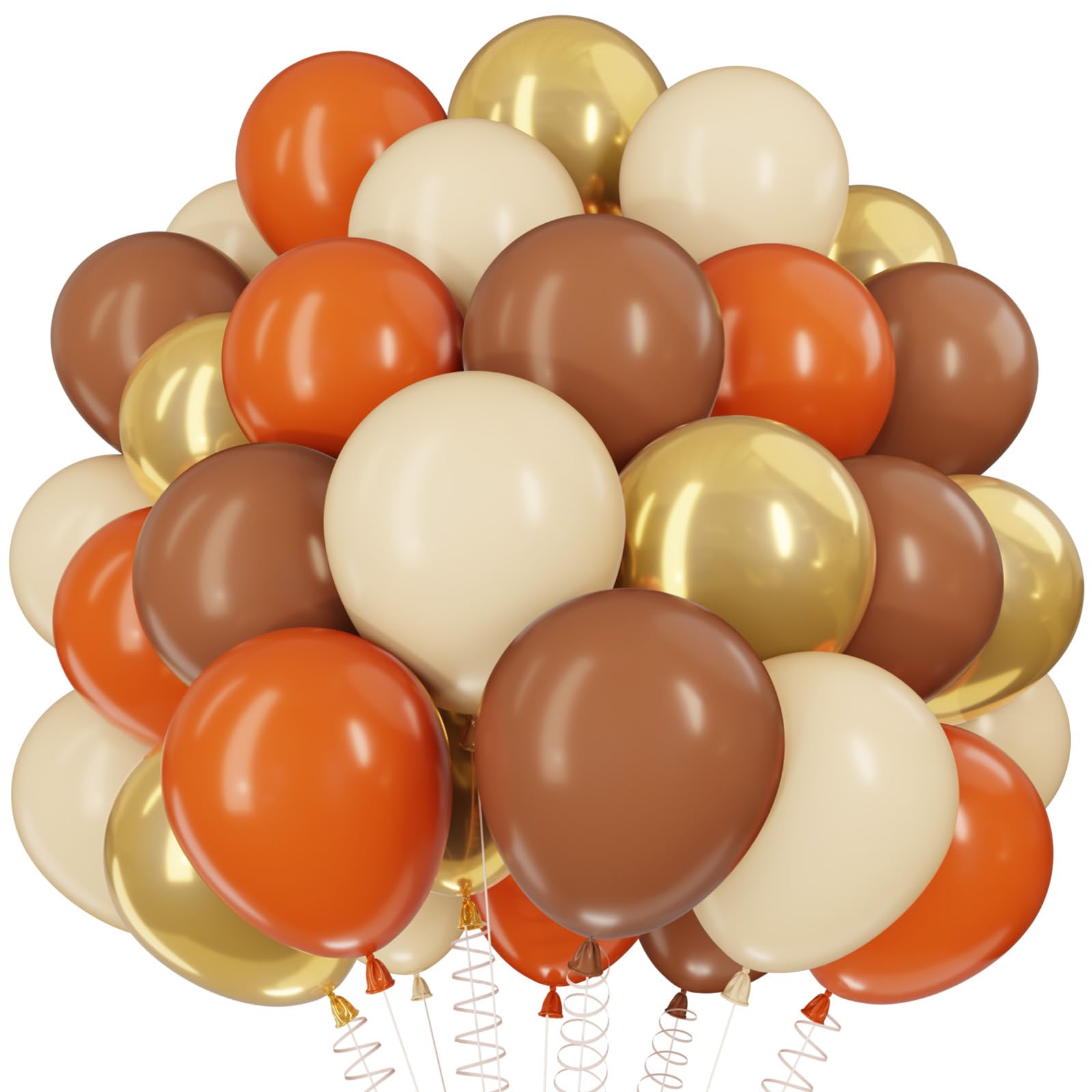 QIFU 35pcs Brown and Orange Balloons - Autumn Balloon for Autumn Decoration — image 1