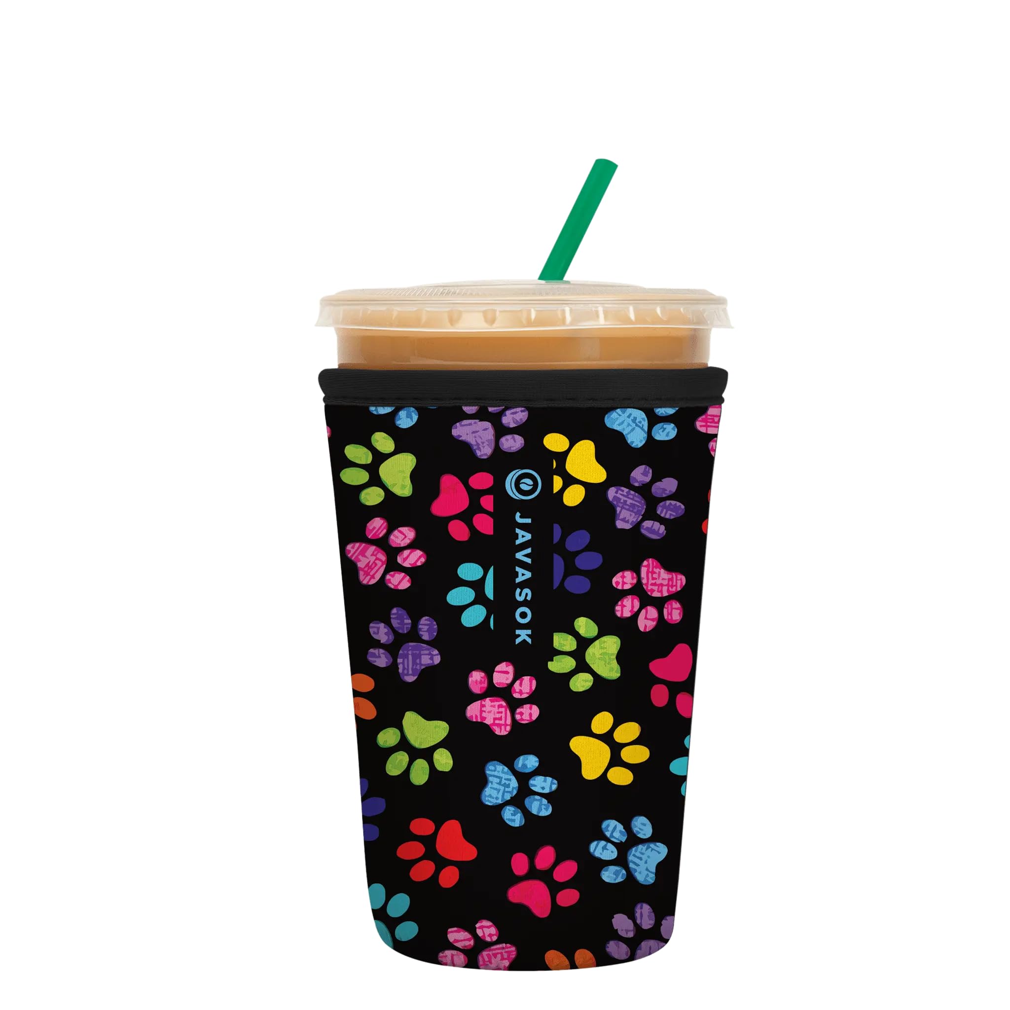 Sok It JavaSok Iced Coffee &amp; Cold Soda Insulated Neoprene Cup Sleeve (Pawsitive Vibes, Medium: 22-28oz)