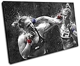 Bold Bloc Design - Ronda Rousey Holly Holm UFC MMA Sports 45x30cm Single Canvas Art Print Box Framed Picture Wall Hanging - Hand Made in The UK - Framed and Ready to Hang