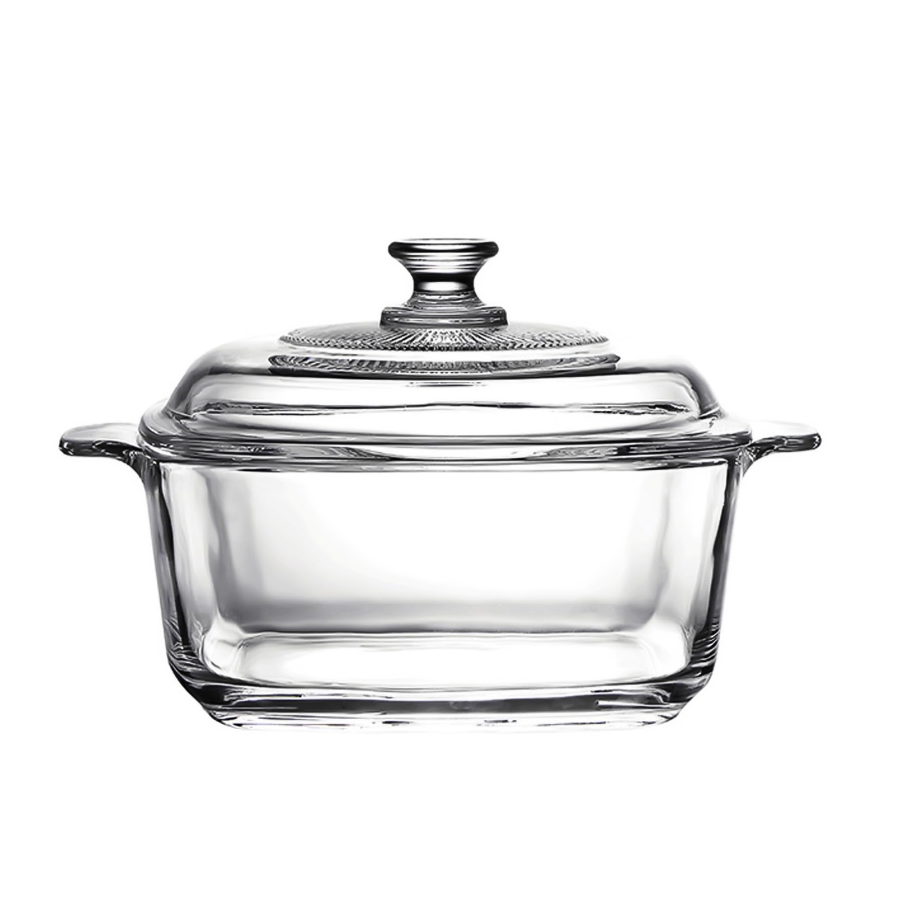 Cocotte carrée en verre 1 l contre le plastique pour micro-ondes sain