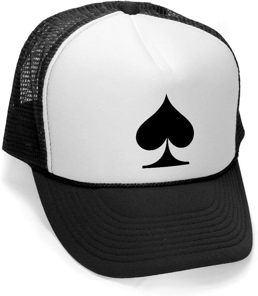 ACE OF SPADES - joke gag funny party Mesh Trucker Cap Hat Cap, Black
