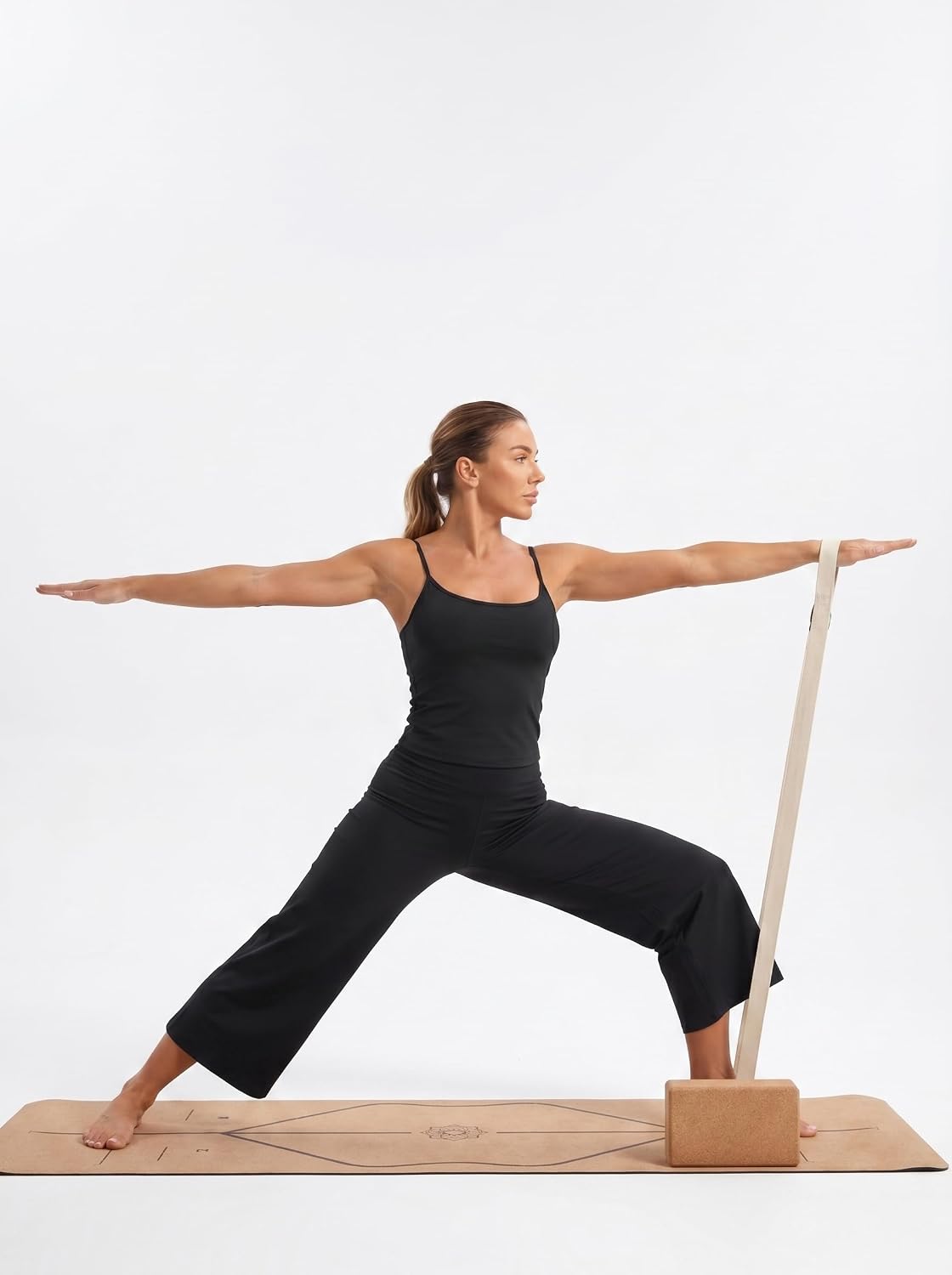 Workout Sets for Women Two Piece Matching Work Yoga Pilates Outfits | Halter Tank Top Sports Bra & Wide Leg Capri Flared Gauchos Pant Gym Cropped Leggings Athletic Running Summer Clothing