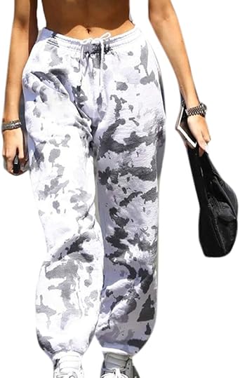 hellomiko Pantalones Deportivos para Mujer Cordón Manchado de Tinta  Pantalones Casuales Sueltos Pantalones harén: Amazon.es: Ropa