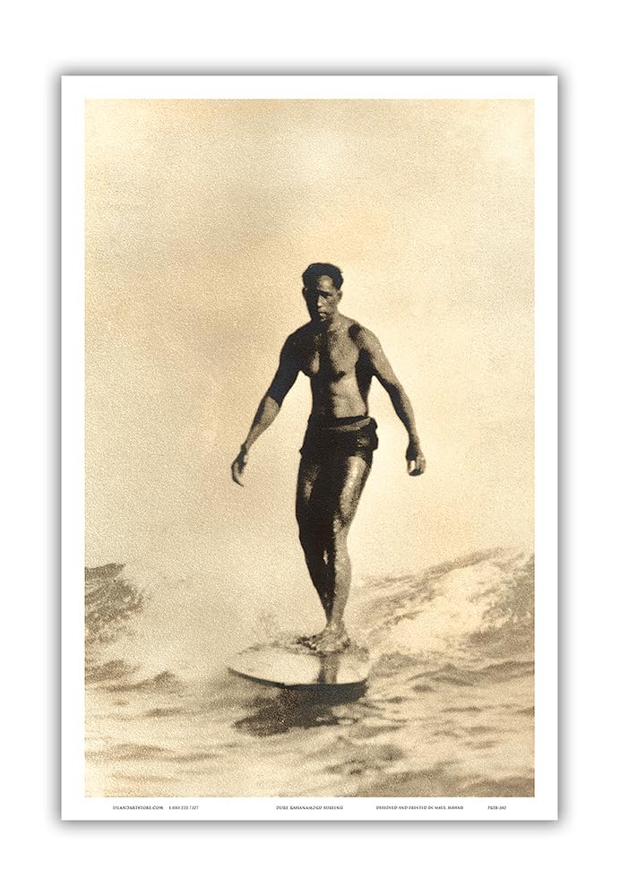 Amazon.com: Duke Kahanamoku - Hawaiian Surfing Poster Print