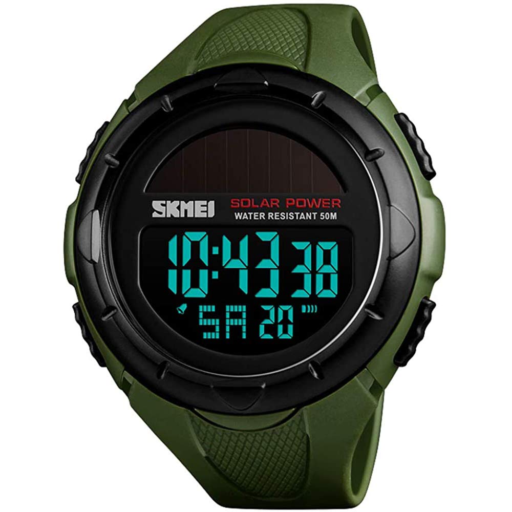 MASTOP Orologio sportivo digitale da uomo, militare, con retroilluminazione a LED, sveglia, cronometro, impermeabile fino a 50 m, orologio militare da uomo