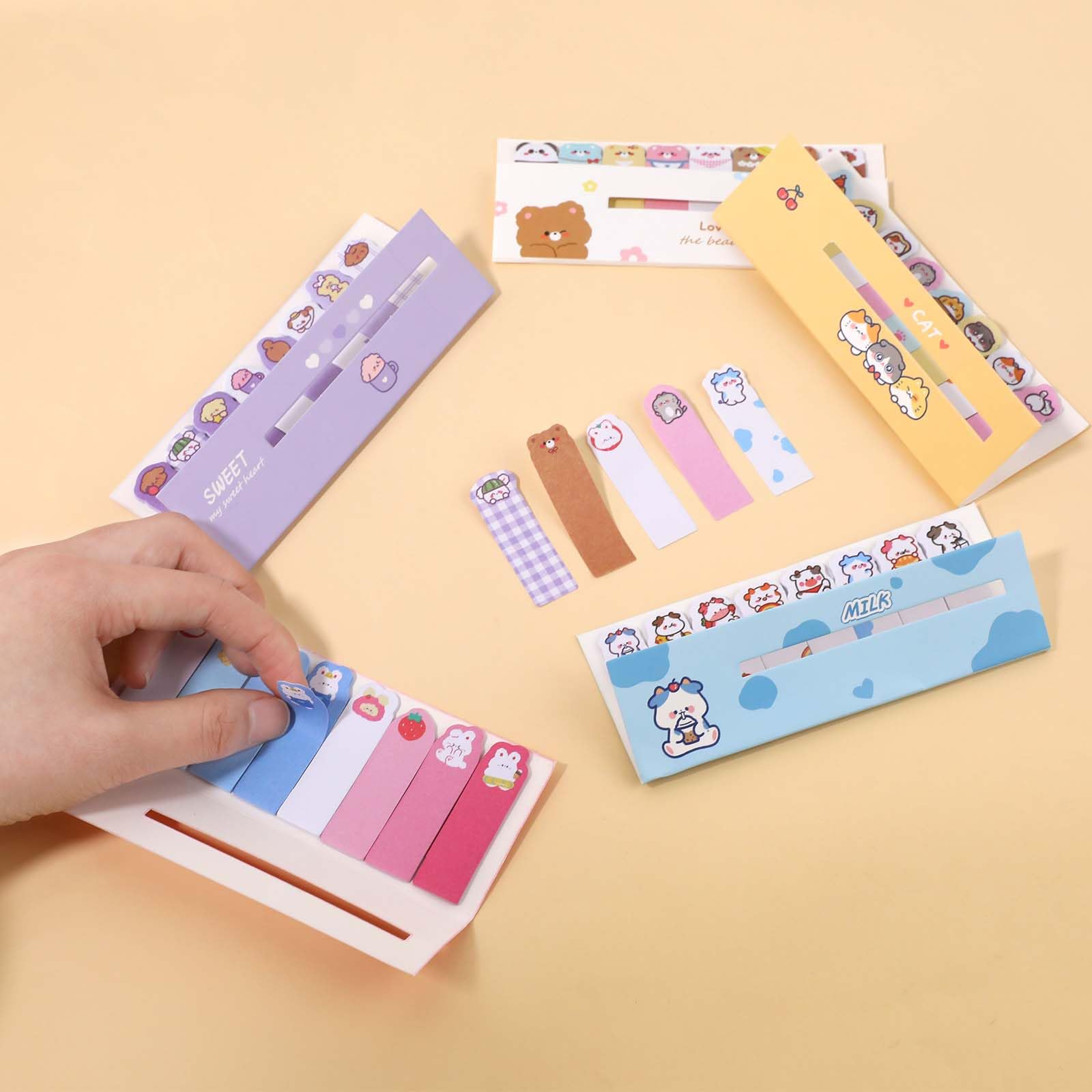 1200 Pcs Cute Animal Index Tabs - Self-Stick Page Markers For Books, Notebooks & Files