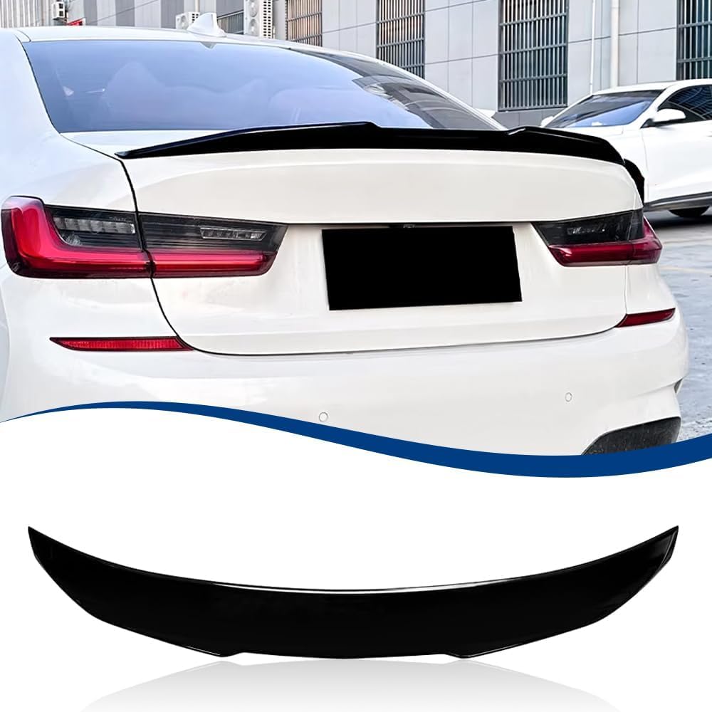 ( incomplete missing roller tape ) G20 Trunk Spoiler PSM-Style Compatible with (2019-2025) 3 Series G20 Sedan & G80 M3 Gloss Black G20 G80 19-25 PSM-Gloss Black