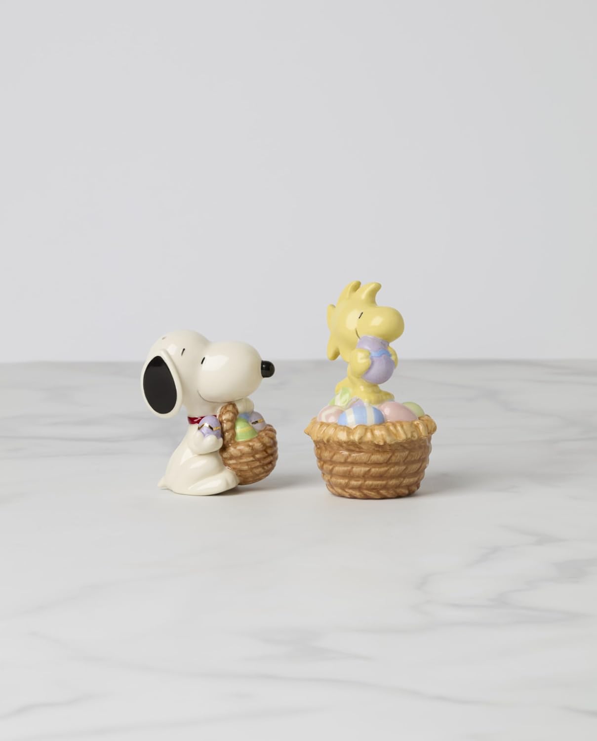 Lenox Kitchen And Dining, Snoopy Easter Salt & Pepper Set, Porcelain Material, Handwash Only, Salt And Pepper Shakers, Tabletop Decor, Home Decor, Kitchen Essentials, Snoopy Design(Assorted, 2 Pieces)