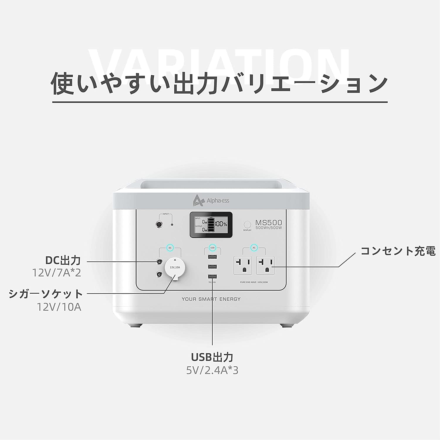 AlphaESS MS500 500Whポータブルバッテリー ホワイト AlphaESSのMS500ポータブル電源を実機検証レビュー | 魅惑のキャンプ