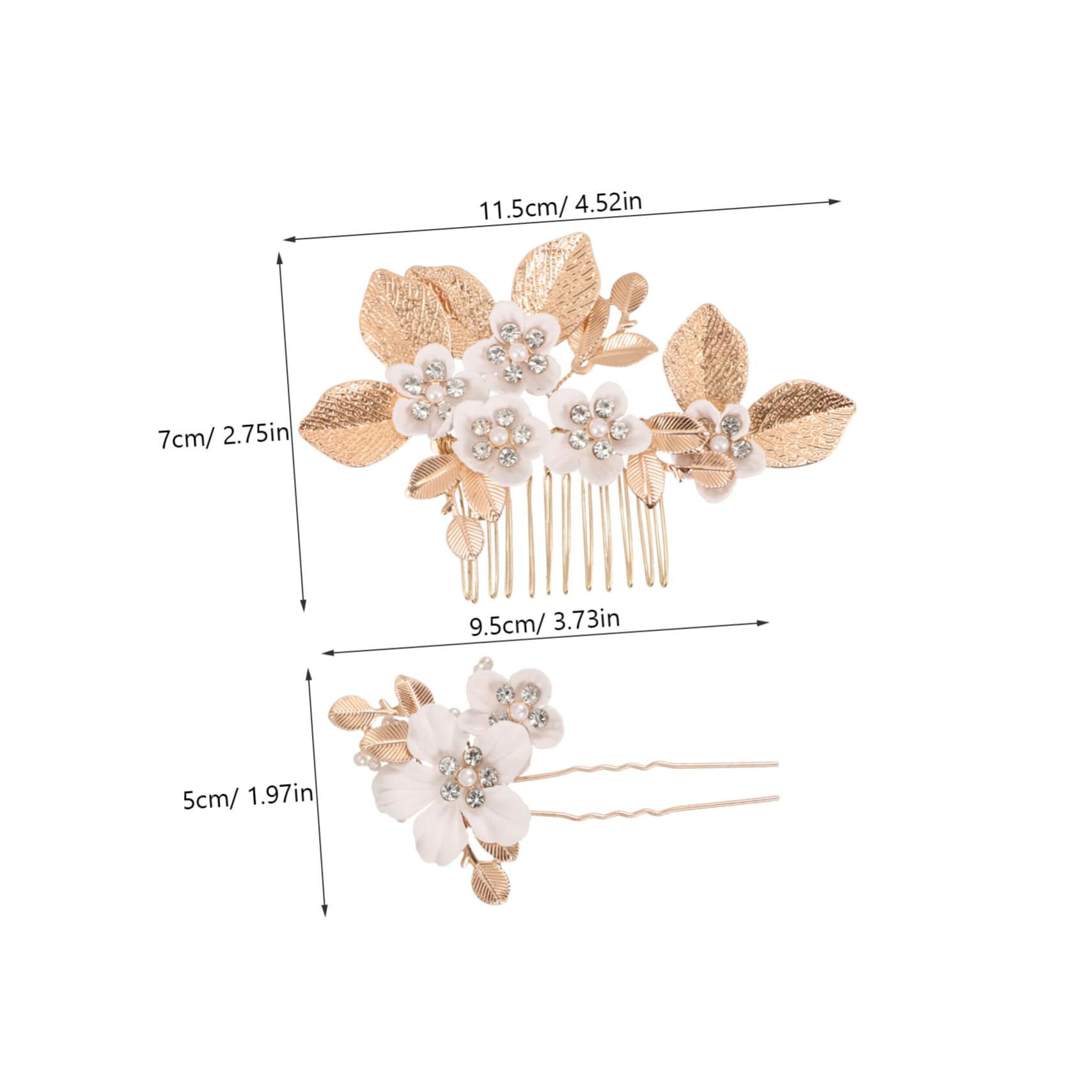 Didiseaon 4 Set Pettine per con foglie e fiori matrimonio sposa Tiara forcine decorative copricapo per la decorazione di nozze accessori per floreali plastica