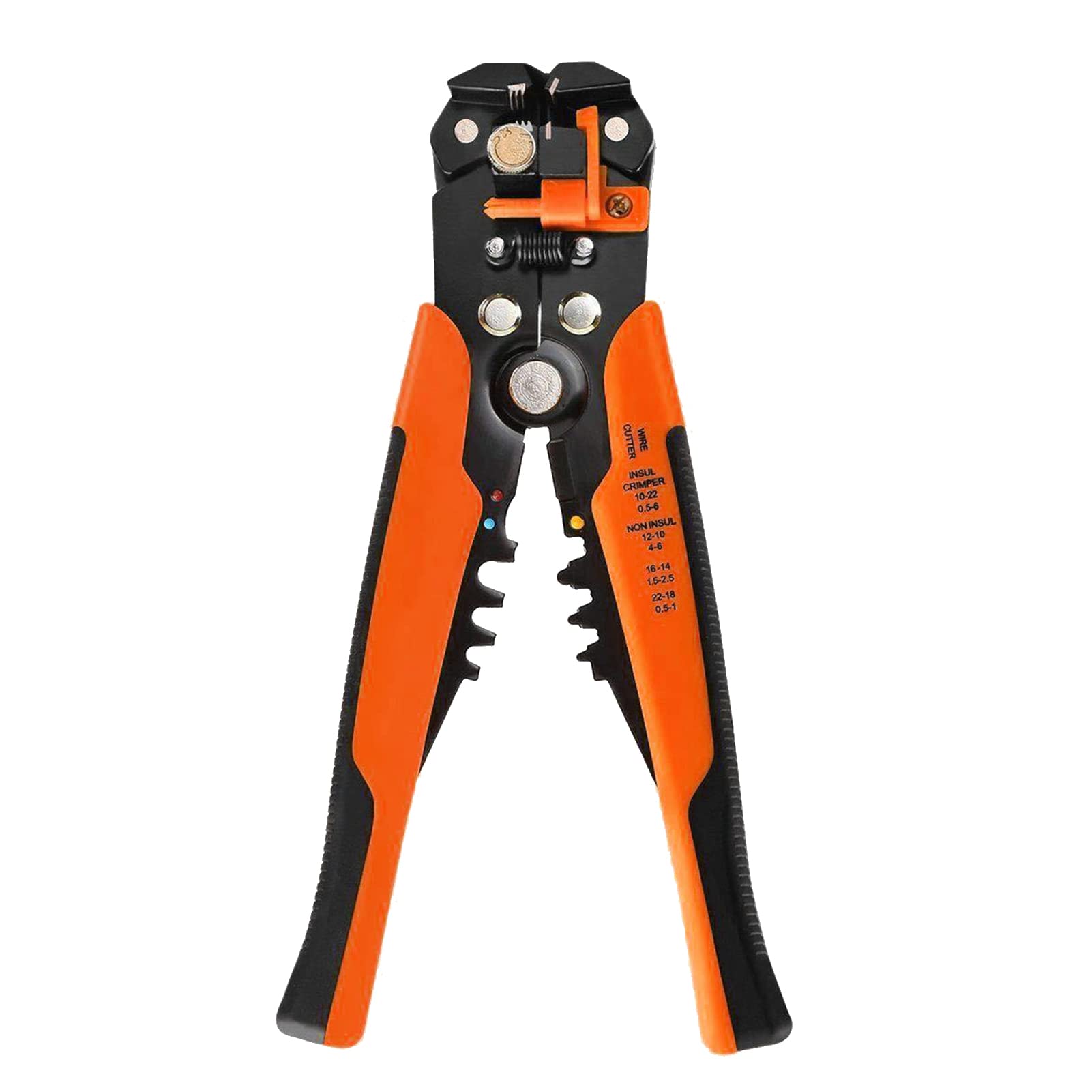 Wire Stripper & Cutter, 5 in 1 Self-Adjusting Automatic Strippong Cutting Crimper Pliers Tool - Orange