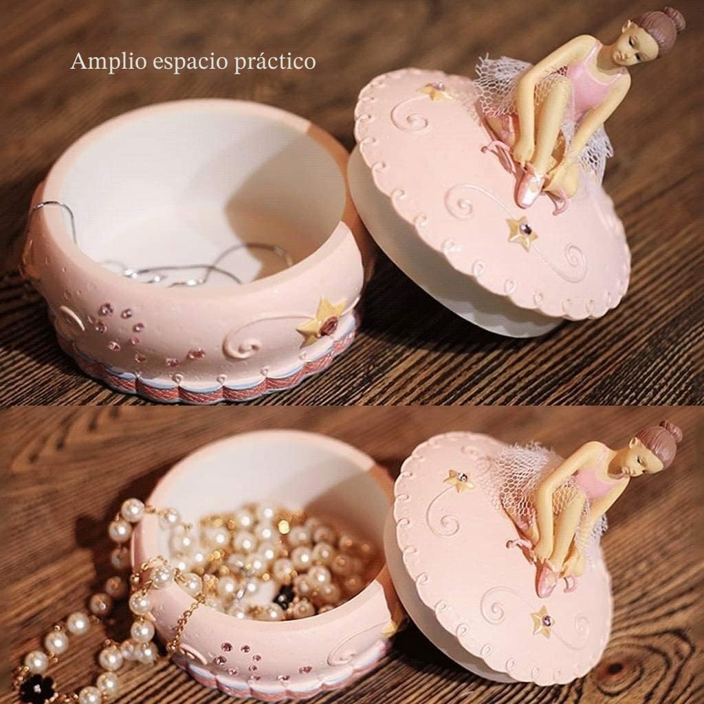 Caja Musical Personalizada Joyero Musical para niña con cajones Joyero Musical de Bailarina Diseño Rosa Regalos de cumpleaños. Cajita de Musica