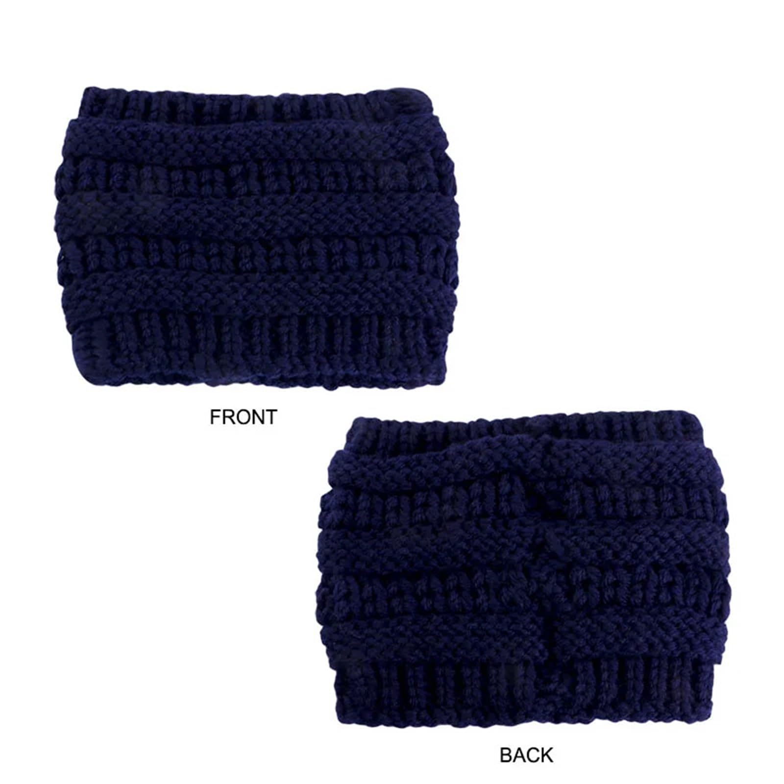 Cerchietto Invernale 2 pz Maglia Larga Fascia for Le Donne Autunno Inverno Headwrap Turbante Fasce for Capelli Con Fori Cappello Tenere Al Caldo Scaldini for Le Orecchie Femminili Per La Decorazione(L