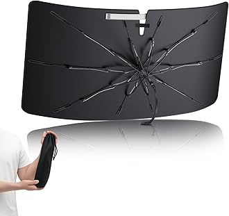 Windshield Sunshade for 2025 Volvo EX90 Accessories Foldable Sun Shield Block UV Rays with Dual-Silver Coating& Nano Ice Crystal Cooling Keeps Car Interior Cool& Protected [Easier Foldable]