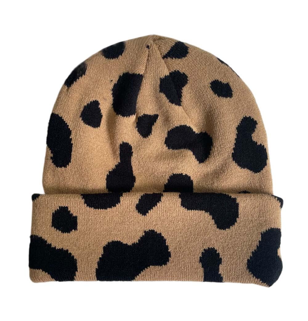 Newfancy Women Men Winter Hats Animals Print Pattern Beanie Knitted Soft Warm Slouchy Skull Ski Cap