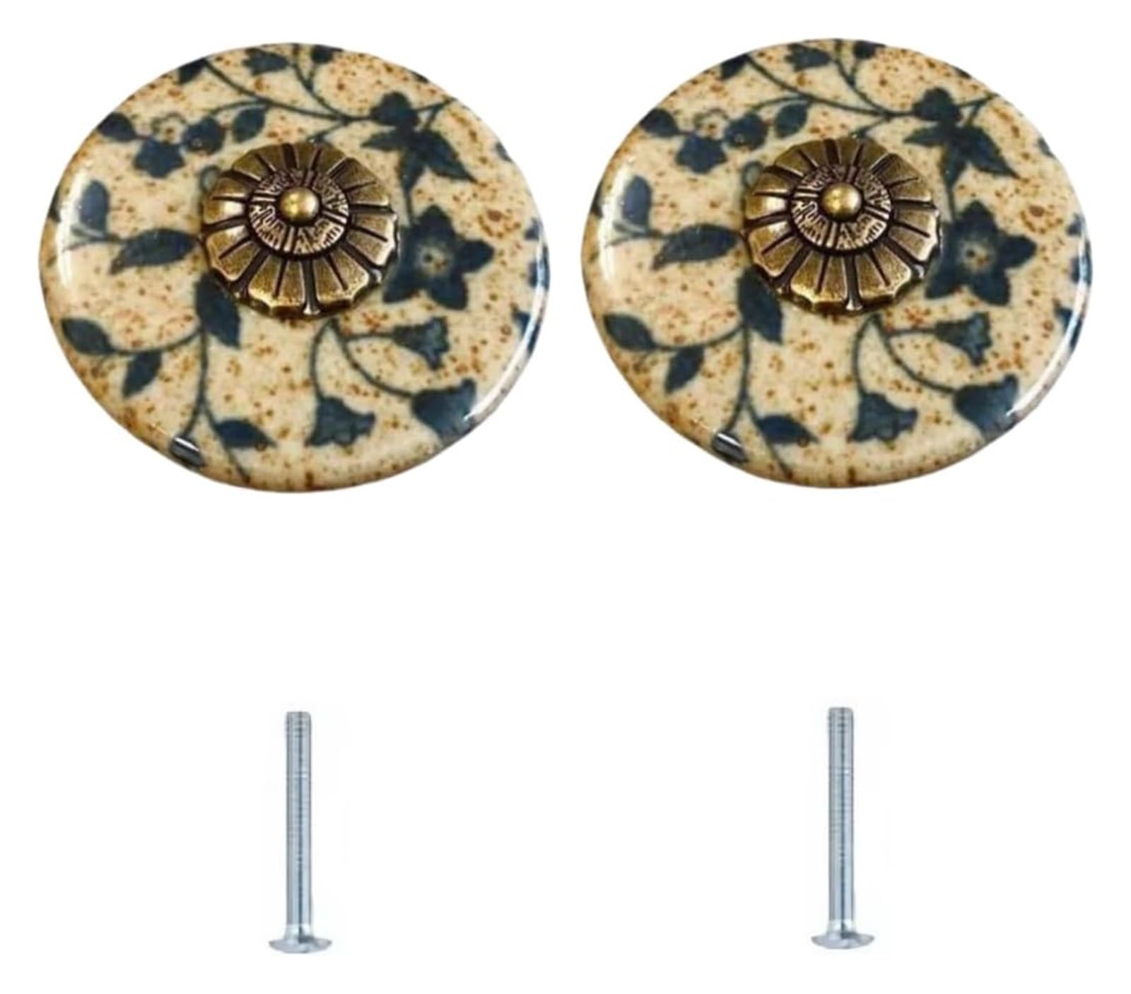 Lqzaxsrdr 58*33Mm Dark Green Ceramic Cupboard Drawer Handle Knobs, Ceramic Door Knobs 2 Pcs Chinese Style Multicolor(58 * 33Mm Dark Green)