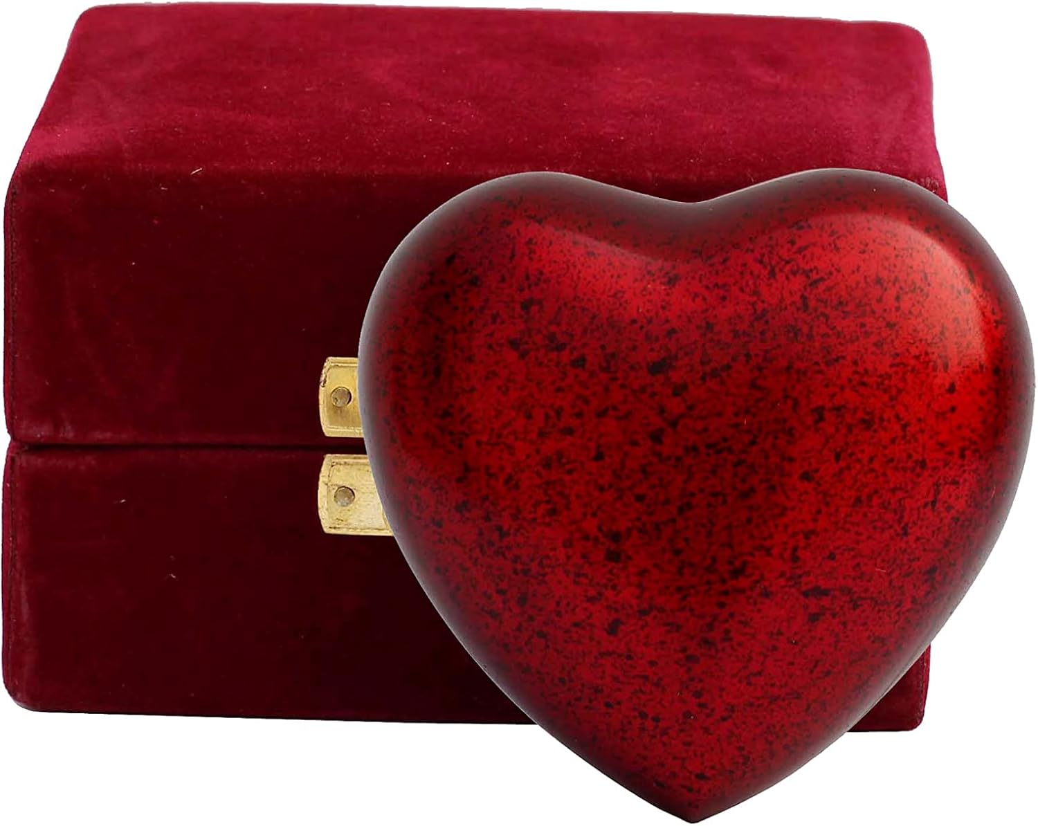 Heart Brass Forever Mini Cremation Keepsake Urns for Human Ashes Beautiful Small Urns RED Color with Premium Case Handcrafted Cremation Urns for Ashes A Lasting Tribute to Your Loved One