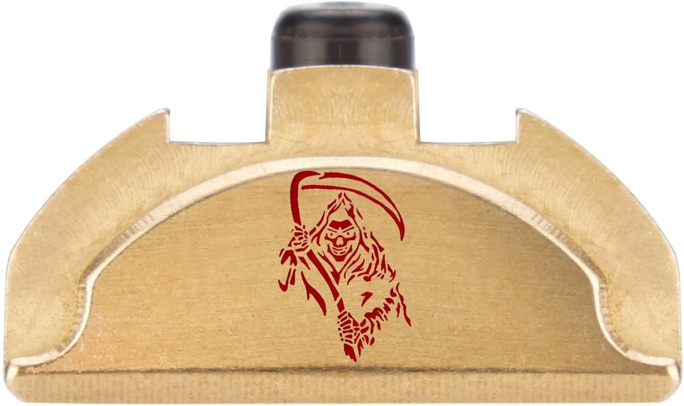 NDZ Performance Solid Brass Grip Frame Plug for Glock 17 19 22 23 24 31 32 34 35 37 38 45 – Gen 4-5 – 9mm .40 .357 .45 – Fits w/Factory Backstrap, Color Filled Engraving - Made in USA