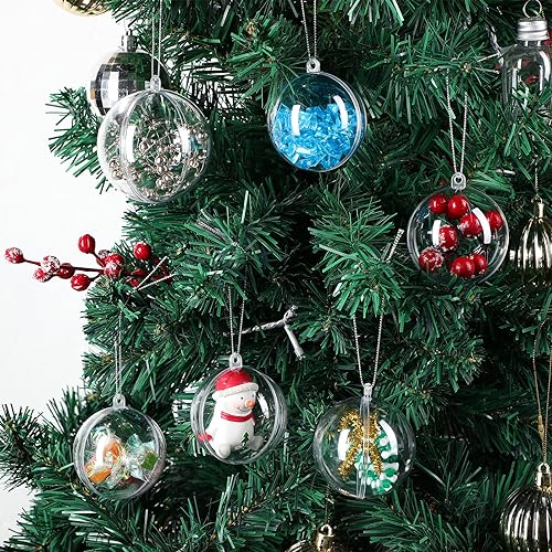 Boules de Noël transparentes 6 cm vides à personnaliser sans casse