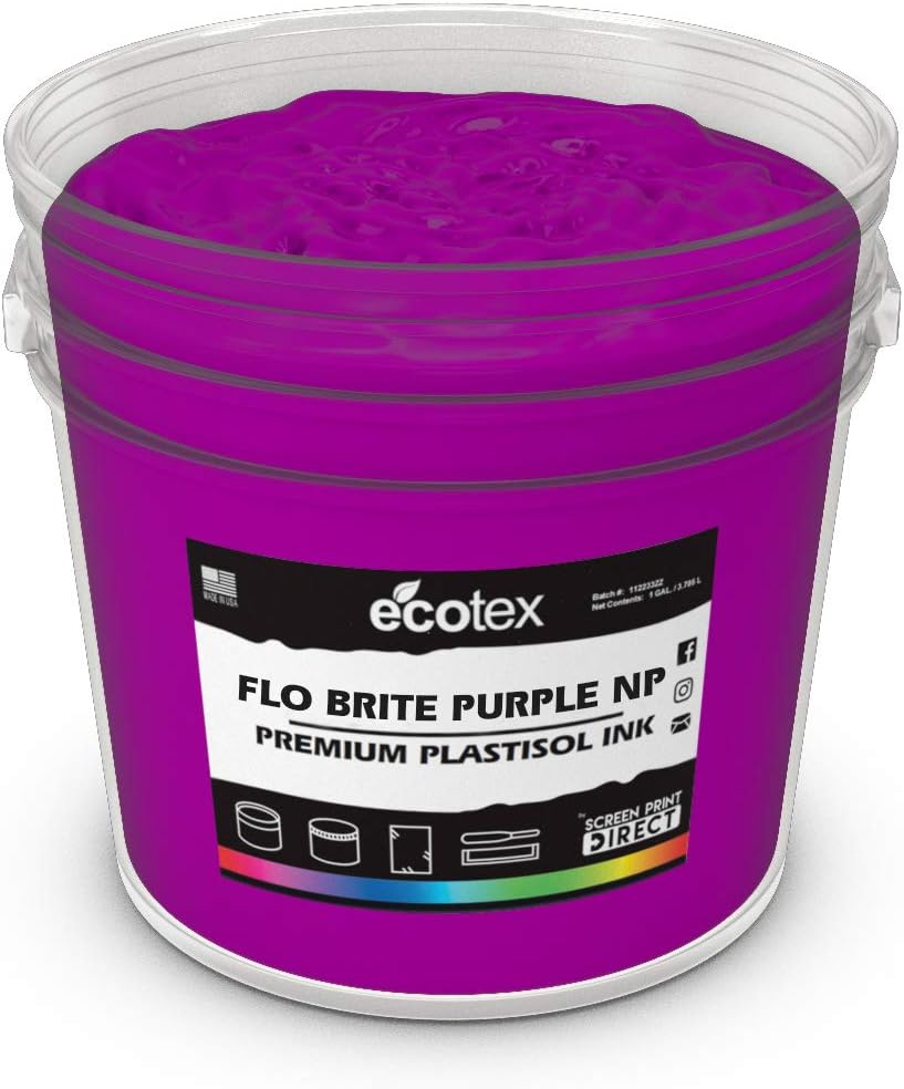 Ecotex Fluorescent Brite Purple Ink for Screen Printing Non Phthalate Formula Pint