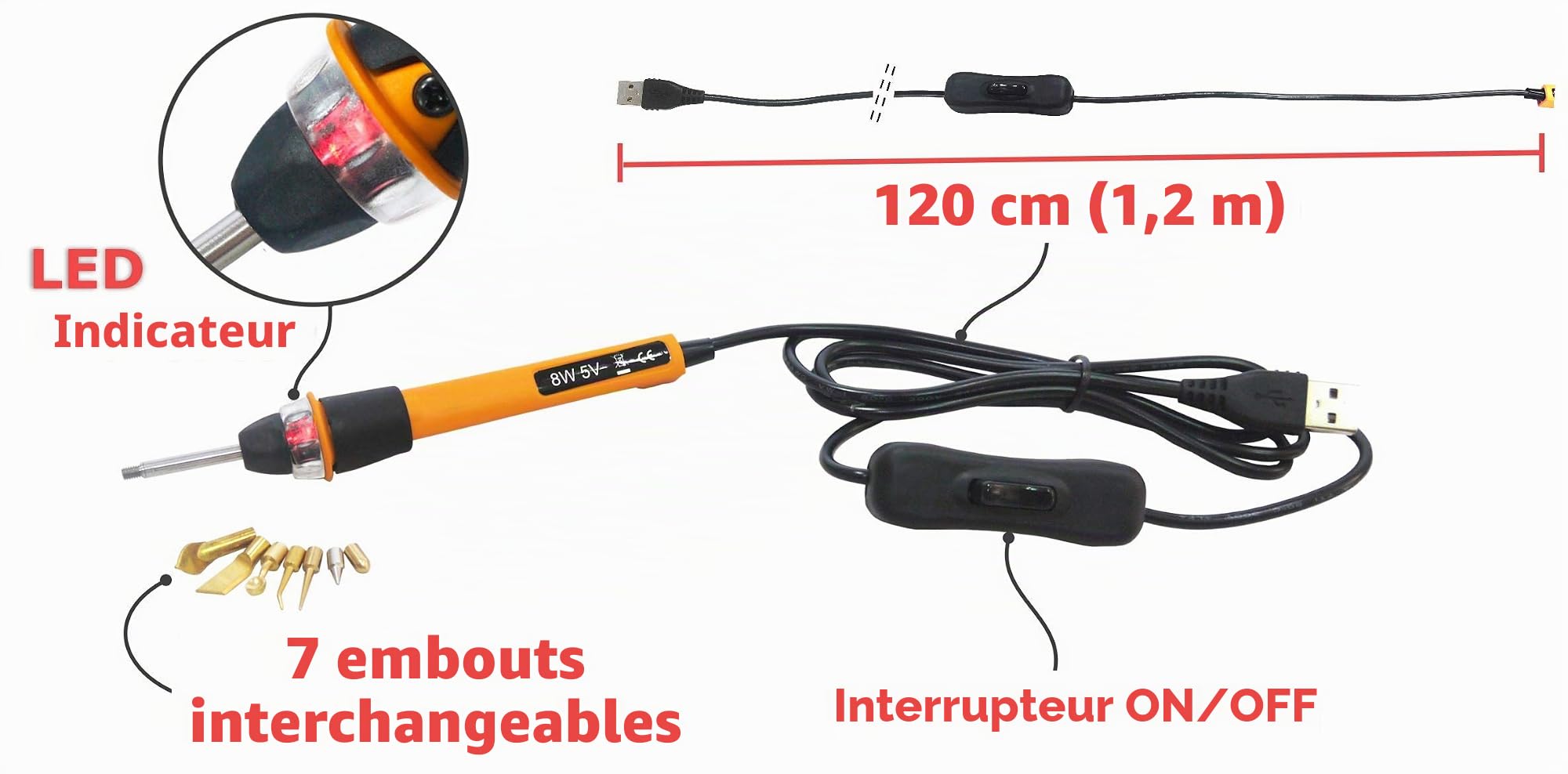KINGTOOL Kit d'outils de lissage d'impression 3D, Outil de Finition de Modification d'impression 3D, Aiguille de Nettoyage, scarper et Cordon d'alimentation USB (Outremer)